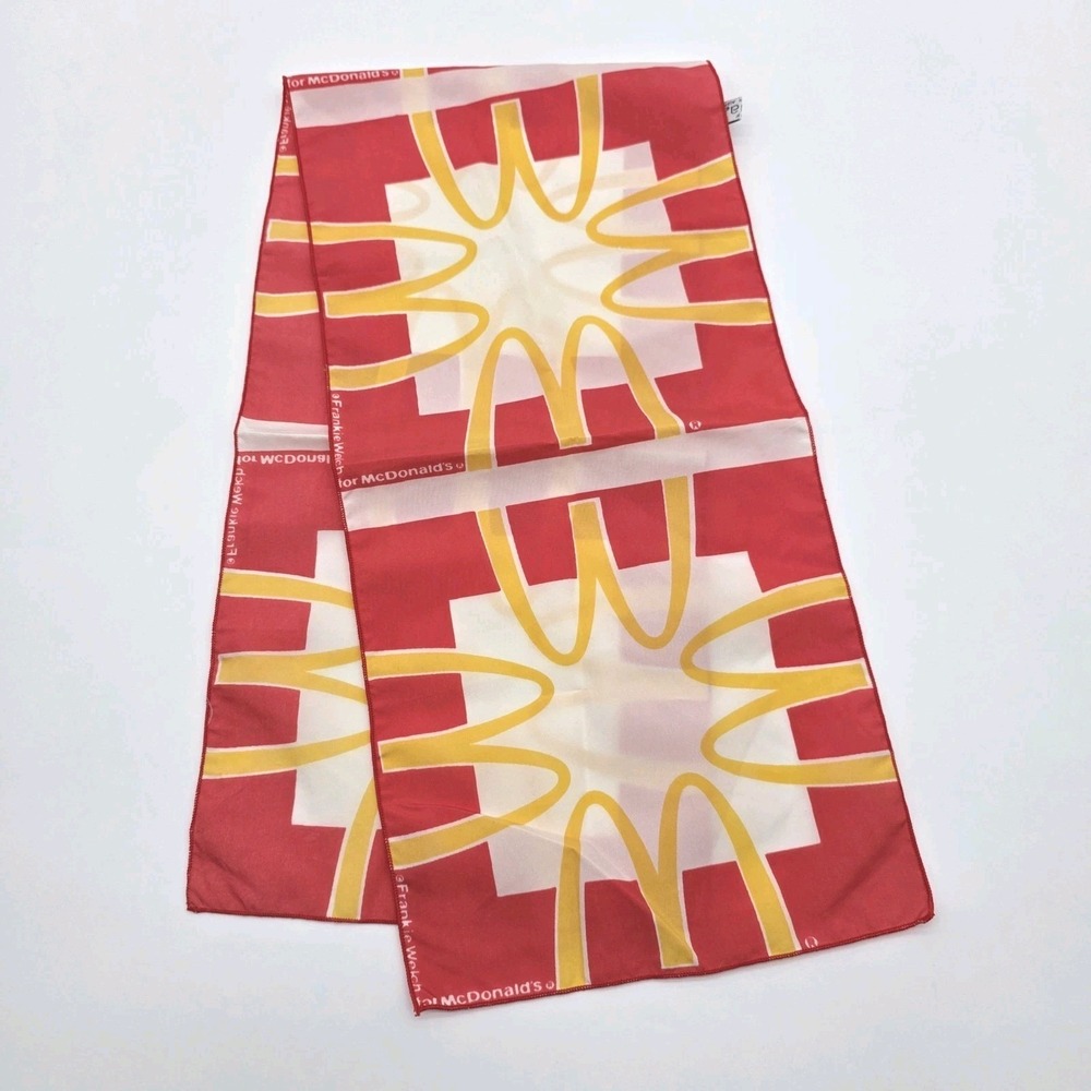 Vintage Qiana Scarf by Frankie Welch Alexandria VA 1970s 80s McDonalds Theme